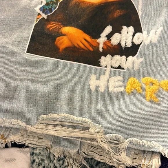 NWT • Trio Urban • Mona Lisa Heart Denim Crop Jacket • 200016-DNBLU • S/M • 😍 - Picture 10 of 11